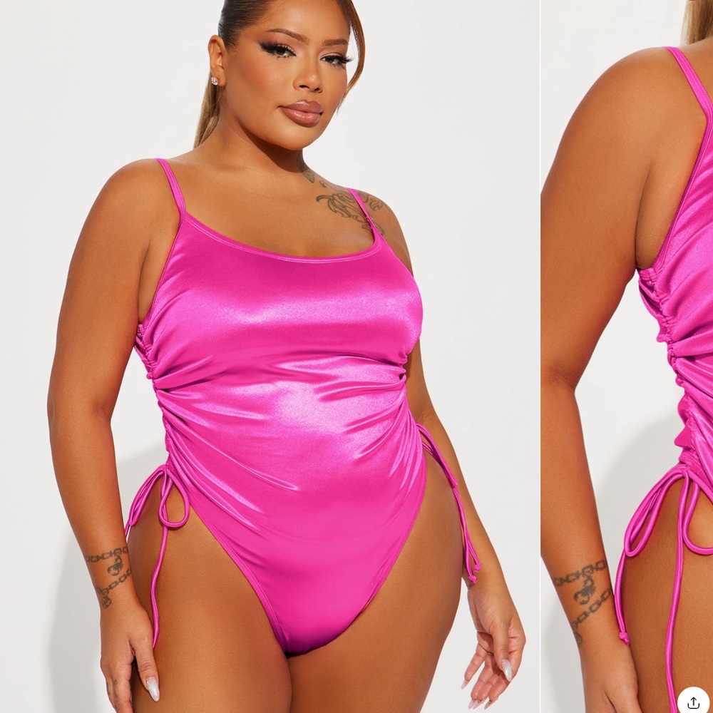 BRAND NEW!! PINK SILKY SWIM SUIT.